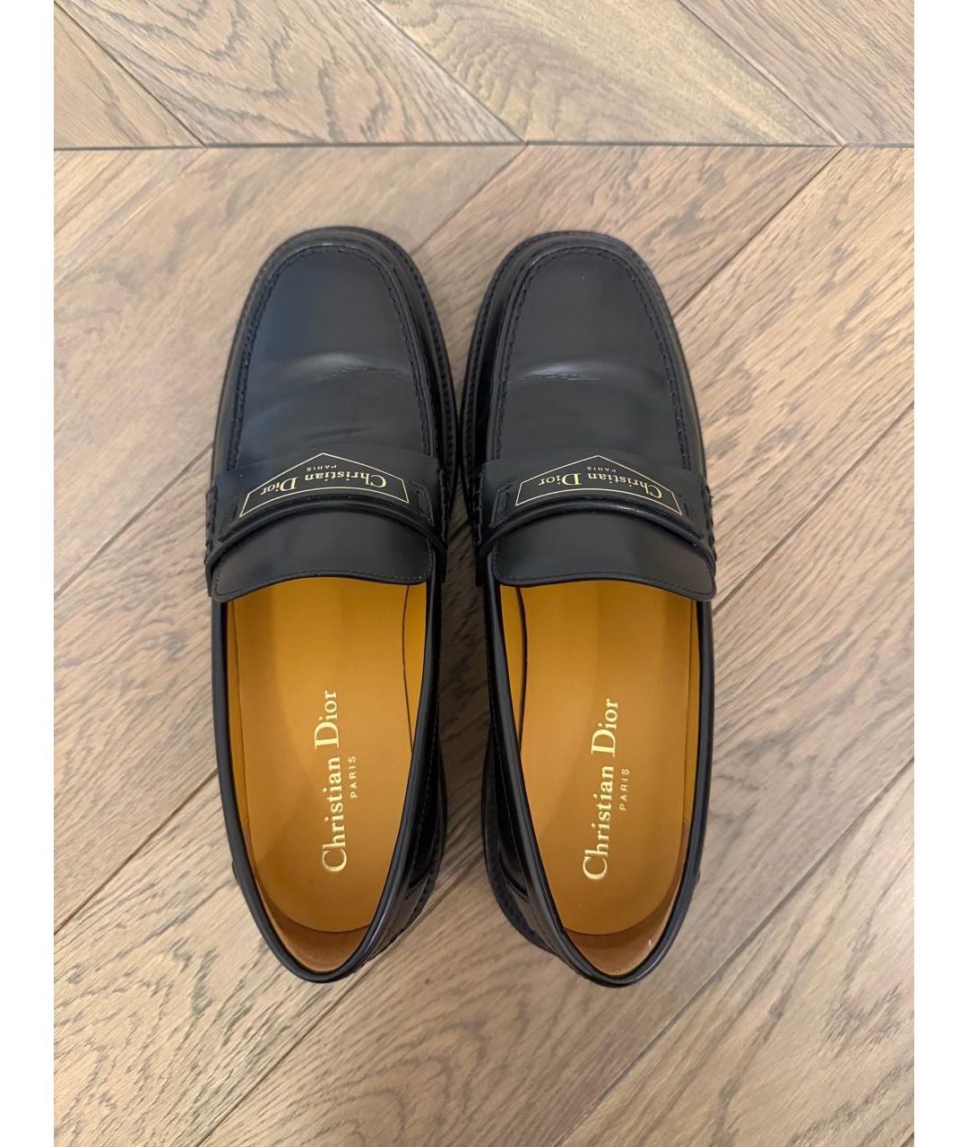 CHRISTIAN DIOR Черные кожаные лоферы, фото 3
