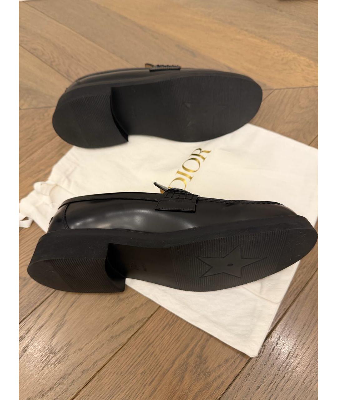 CHRISTIAN DIOR Черные кожаные лоферы, фото 5