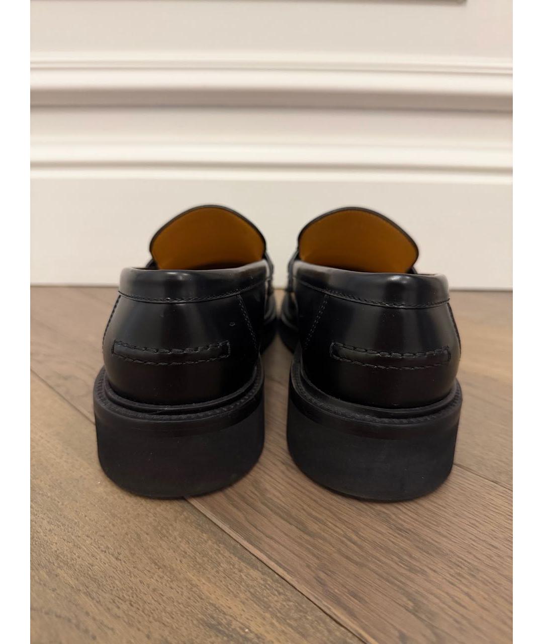 CHRISTIAN DIOR Черные кожаные лоферы, фото 4