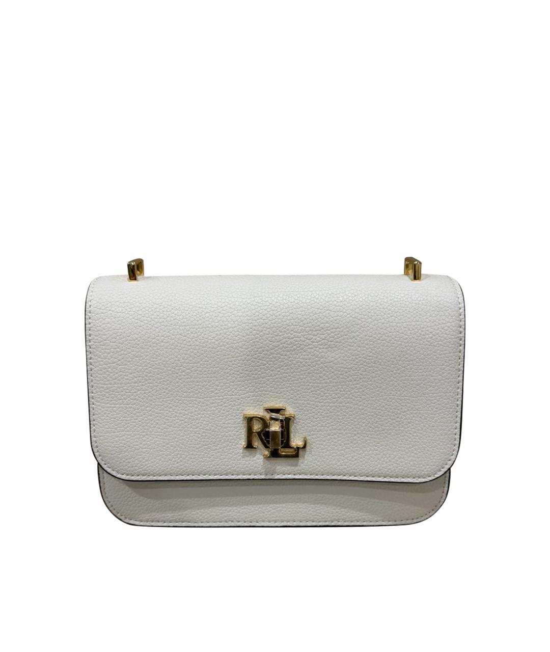 RALPH LAUREN Белая кожаная сумка через плечо, фото 1