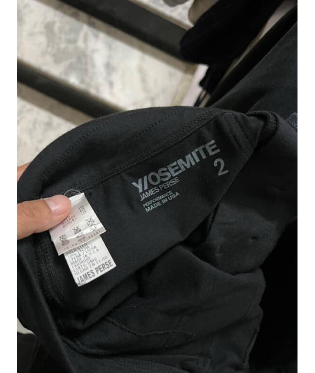 JAMES PERSE Черные хлопко-эластановые повседневные брюки, фото 7