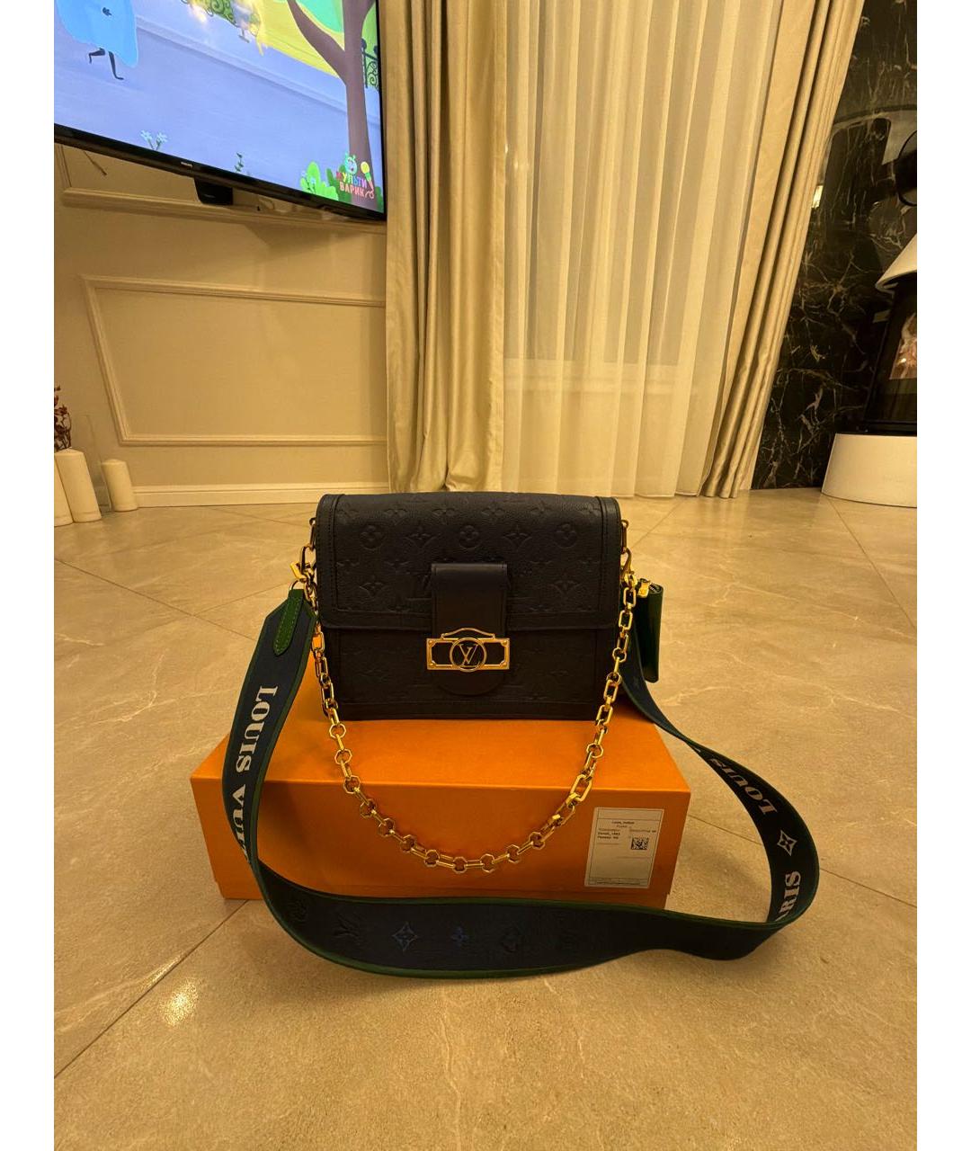 LOUIS VUITTON Синяя кожаная сумка через плечо, фото 5