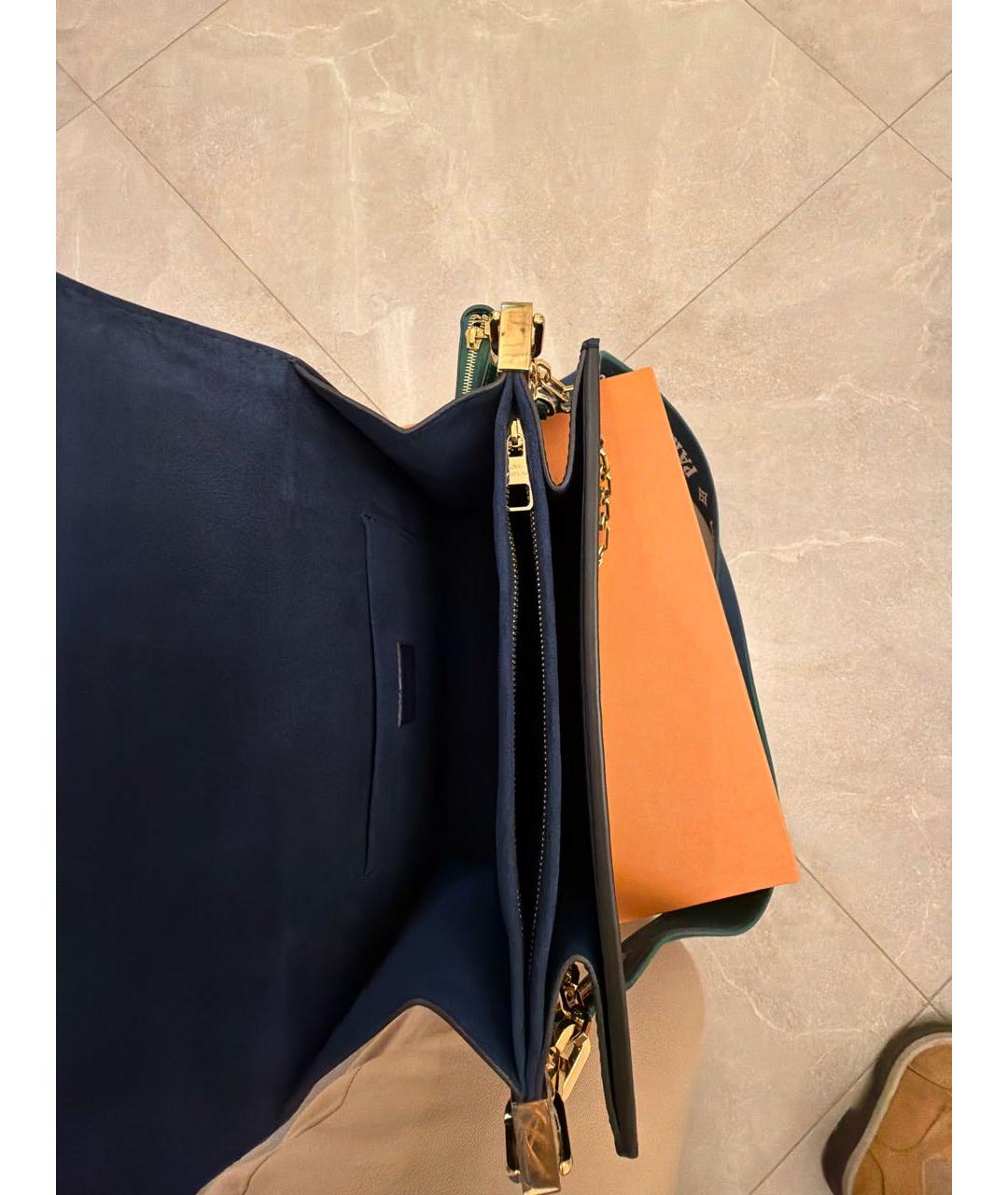 LOUIS VUITTON Синяя кожаная сумка через плечо, фото 4