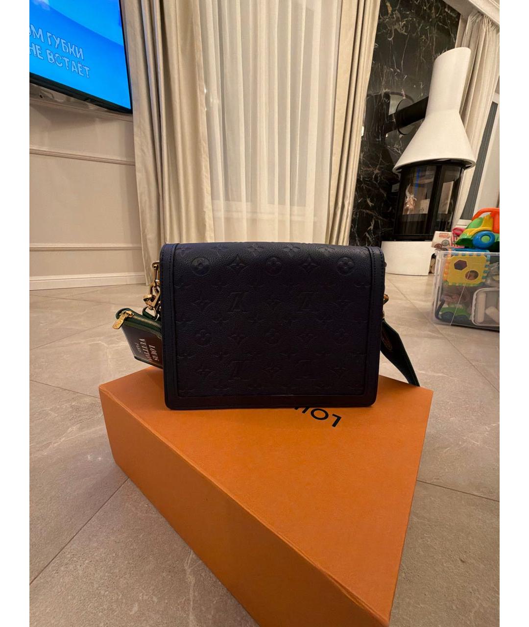 LOUIS VUITTON Синяя кожаная сумка через плечо, фото 3