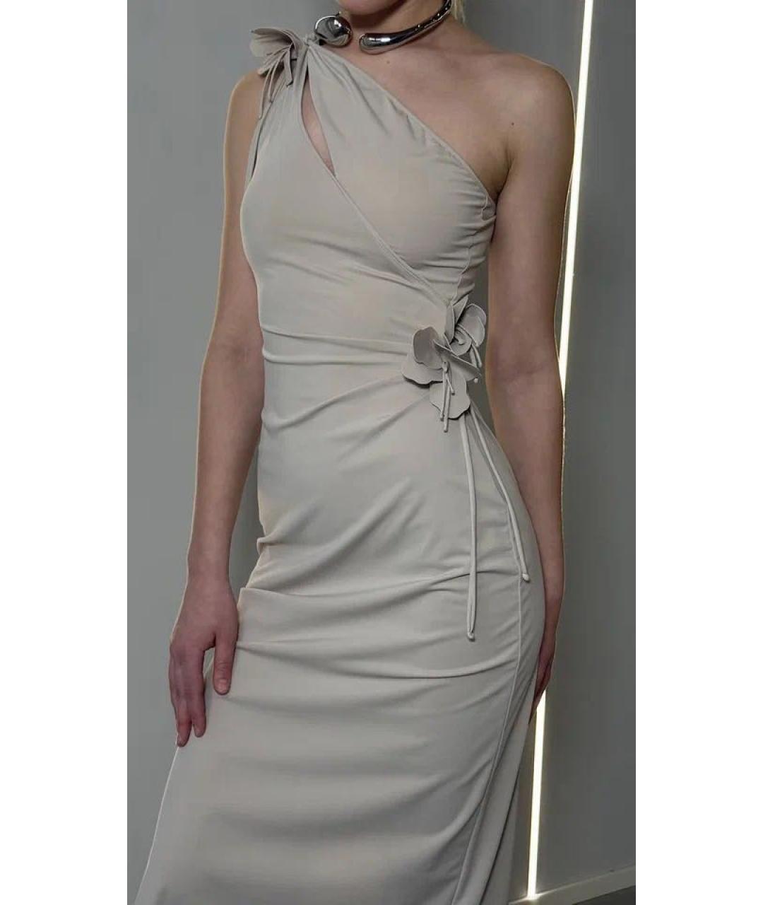 COPERNI Бежевое полиамидовое вечернее платье, фото 3