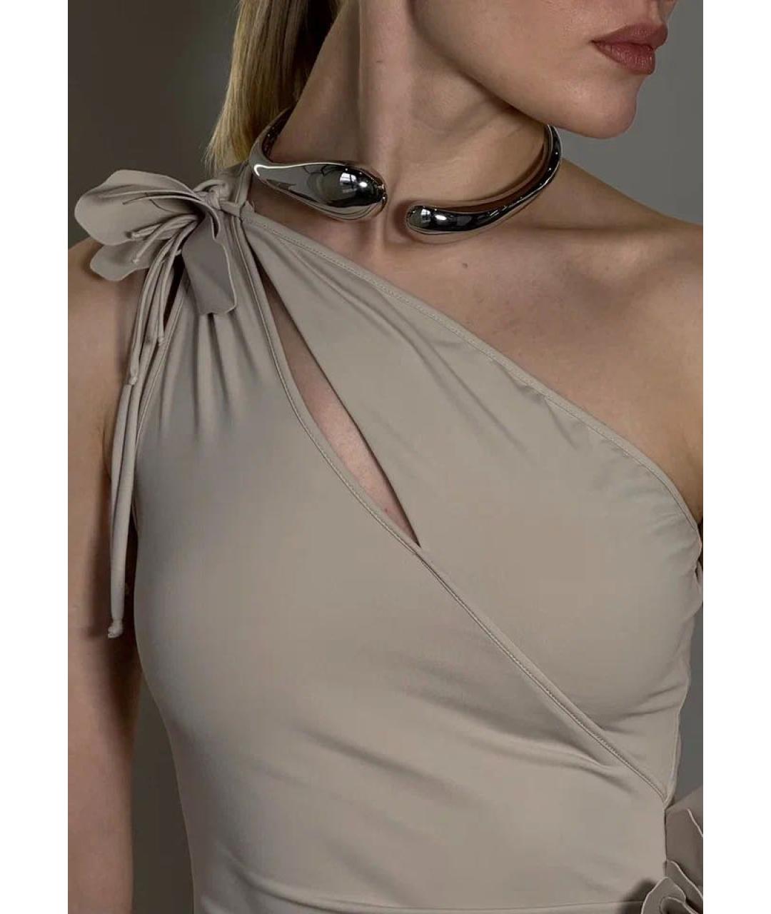 COPERNI Бежевое полиамидовое вечернее платье, фото 4