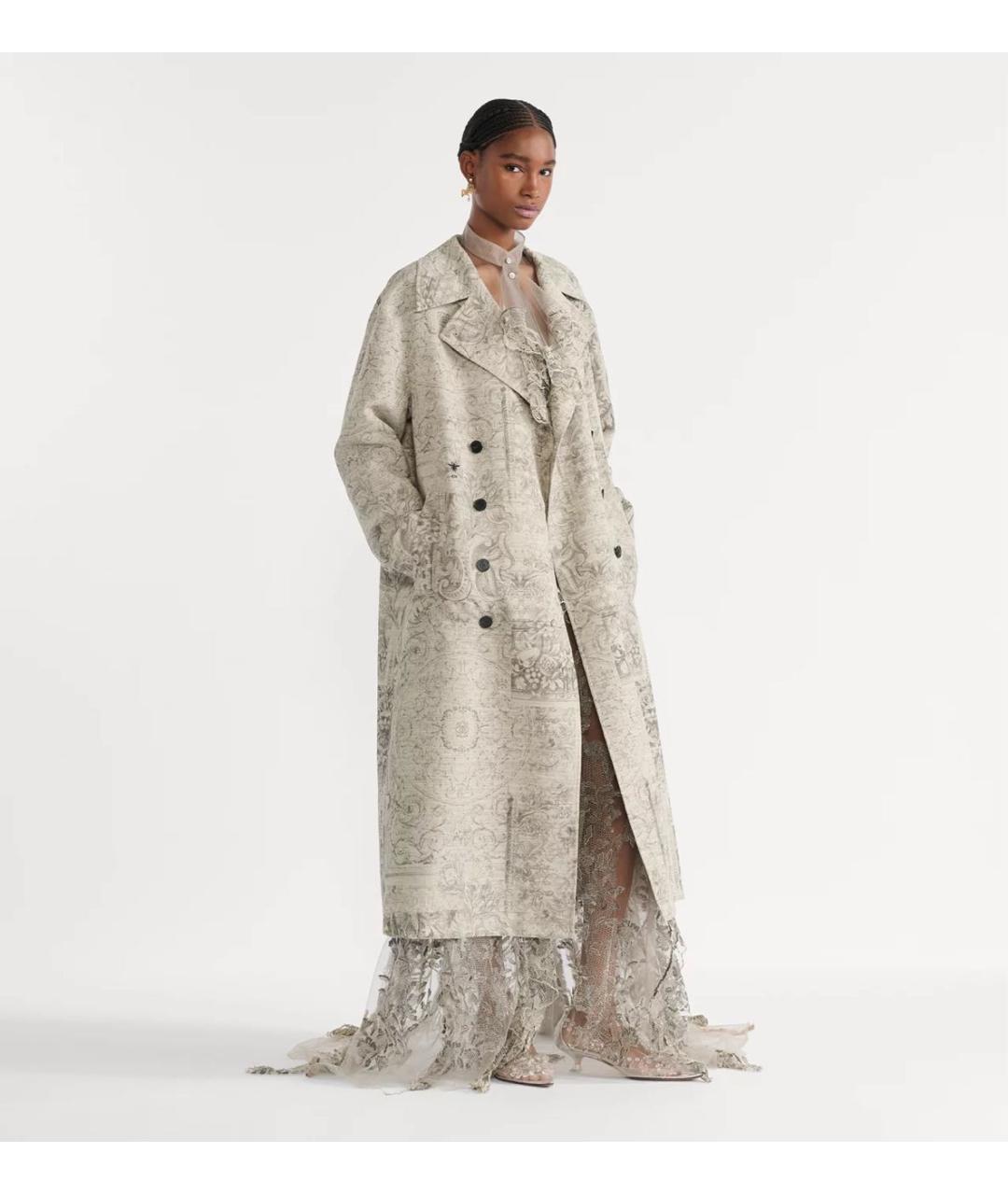 CHRISTIAN DIOR Бежевое хлопковое пальто, фото 2