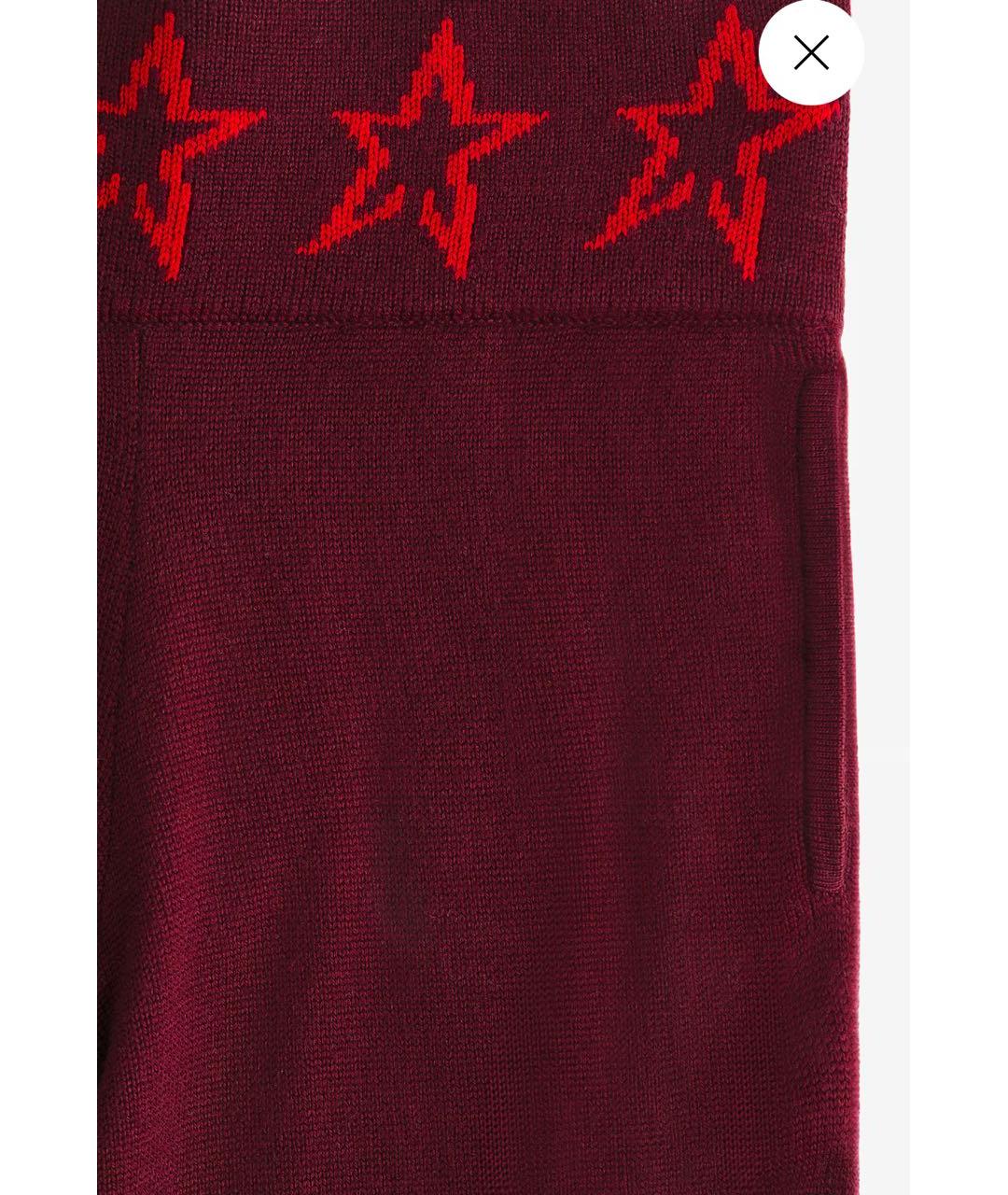 PERFECT MOMENT Бордовые шерстяные прямые брюки, фото 3