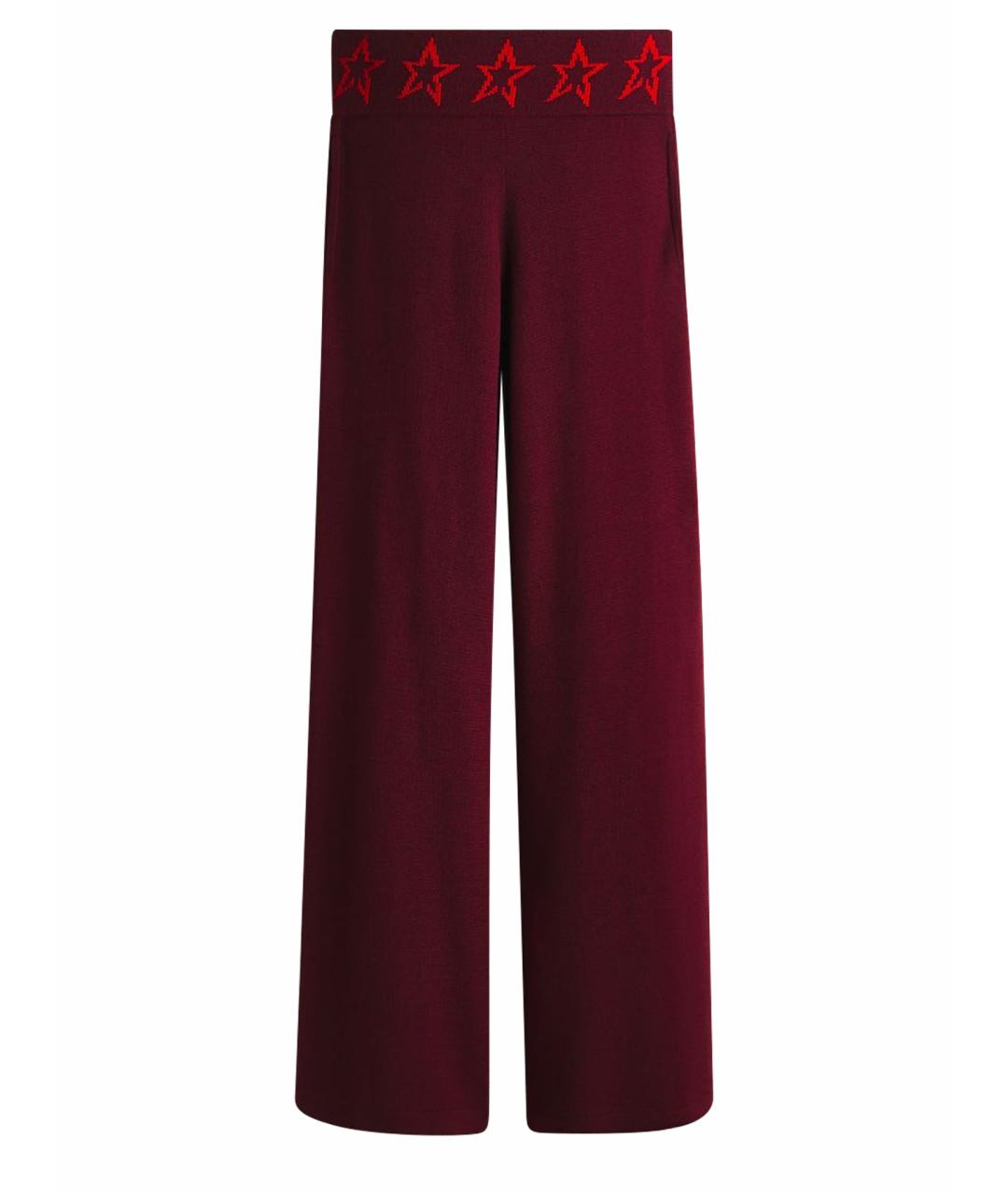 PERFECT MOMENT Бордовые шерстяные прямые брюки, фото 1