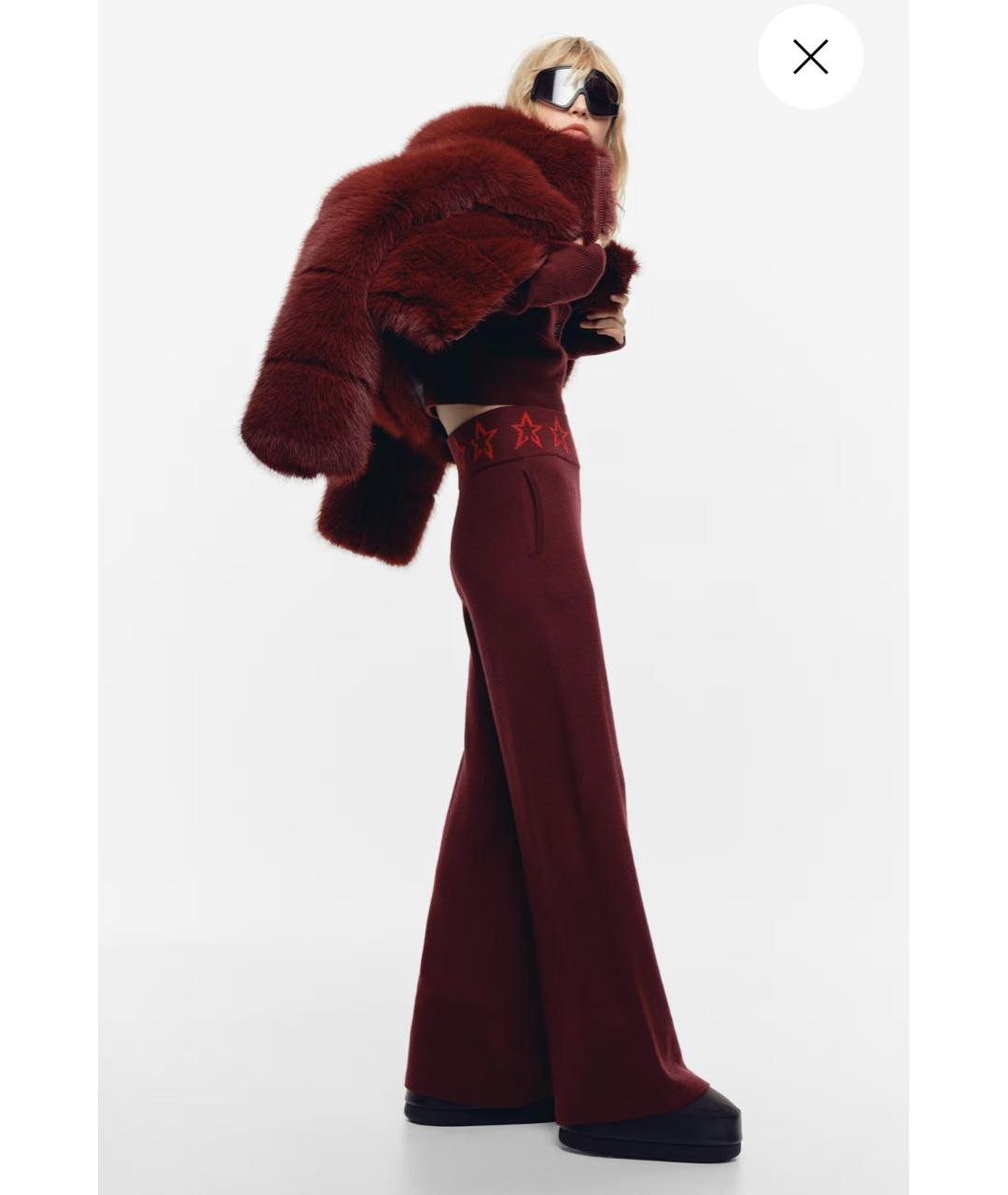 PERFECT MOMENT Бордовые шерстяные прямые брюки, фото 5