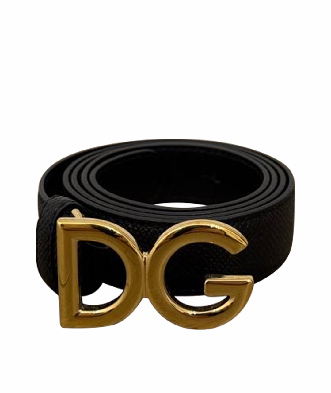 DOLCE&GABBANA Черный кожаный ремень, фото 1