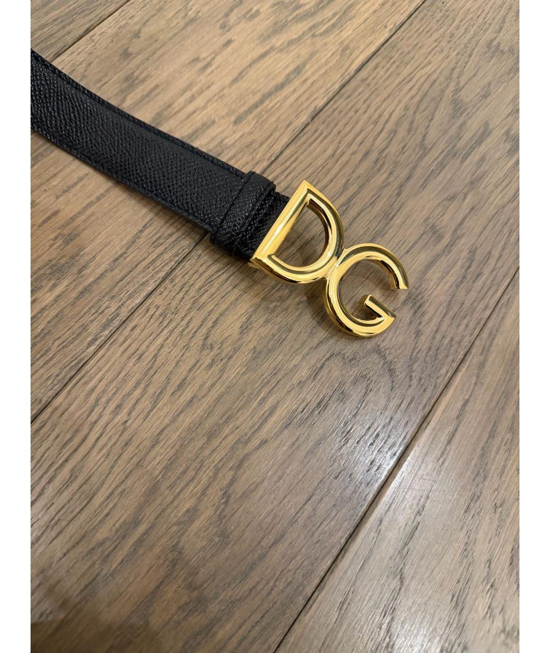 DOLCE&GABBANA Черный кожаный ремень, фото 2