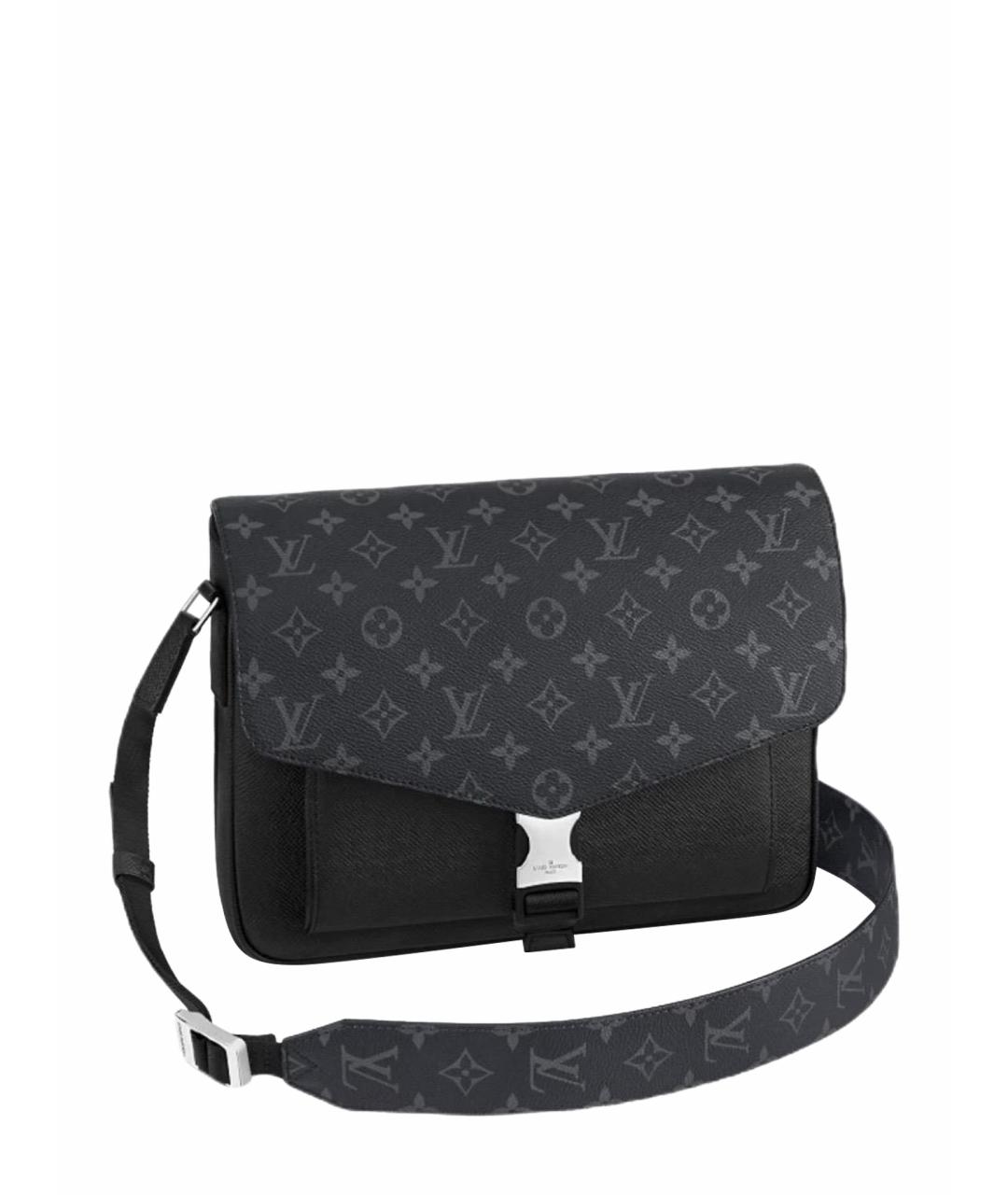 LOUIS VUITTON Черная кожаная сумка на плечо, фото 1