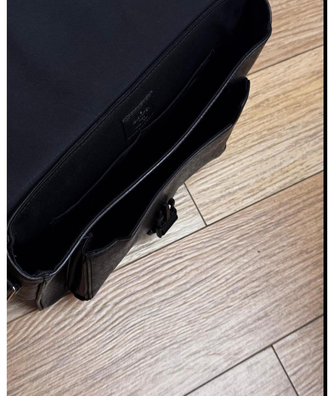 LOUIS VUITTON Черная кожаная сумка на плечо, фото 5