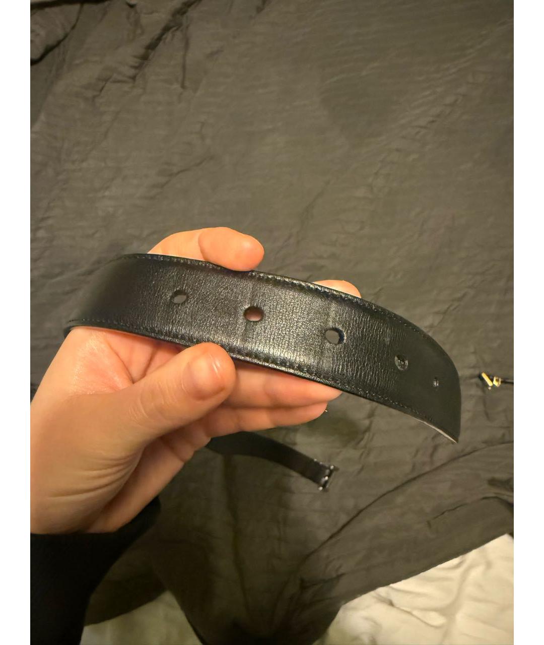 SAINT LAURENT Черный кожаный ремень, фото 4