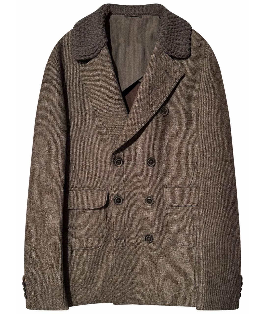 FENDI Серое шерстяное пальто, фото 1