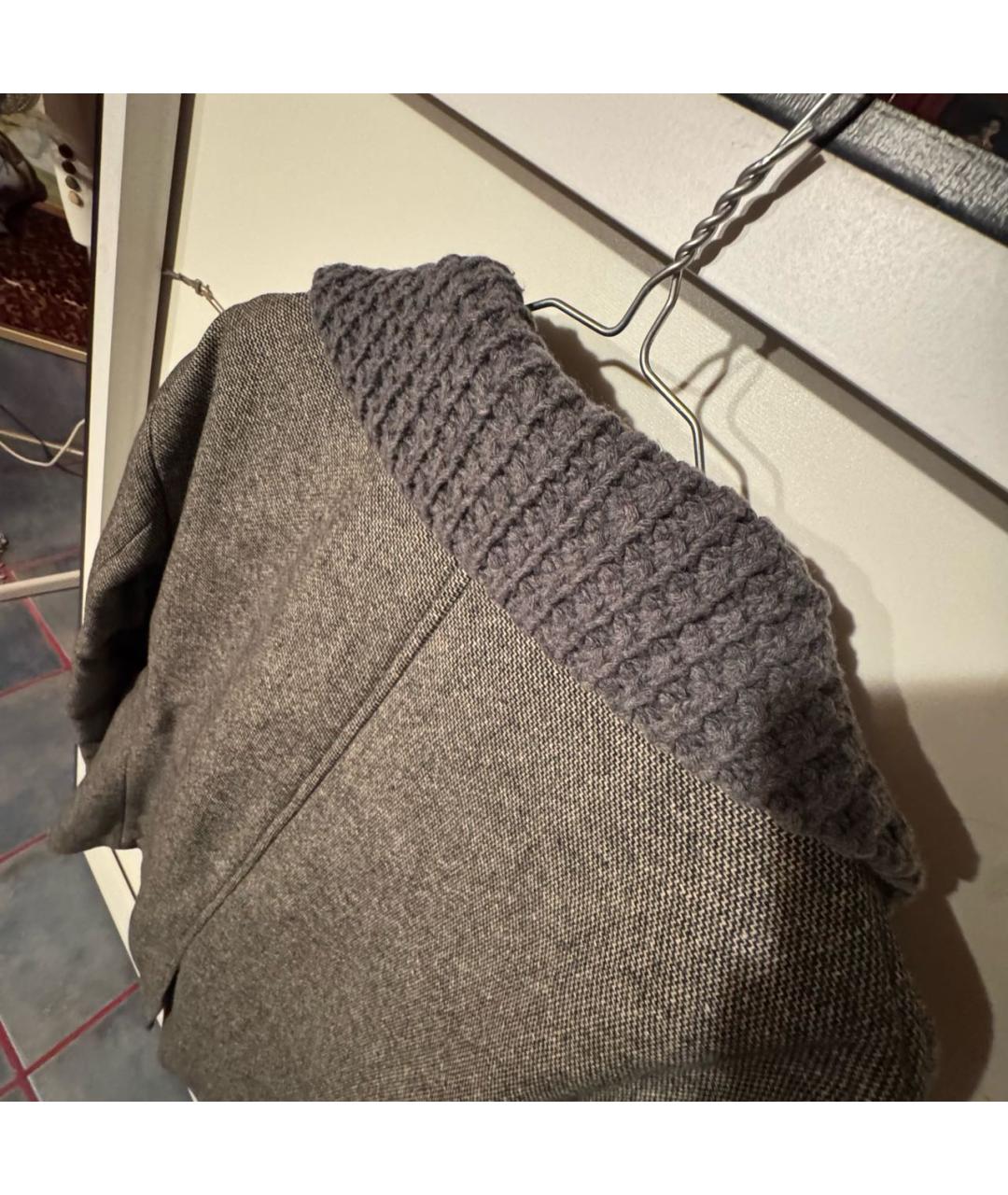 FENDI Серое шерстяное пальто, фото 5