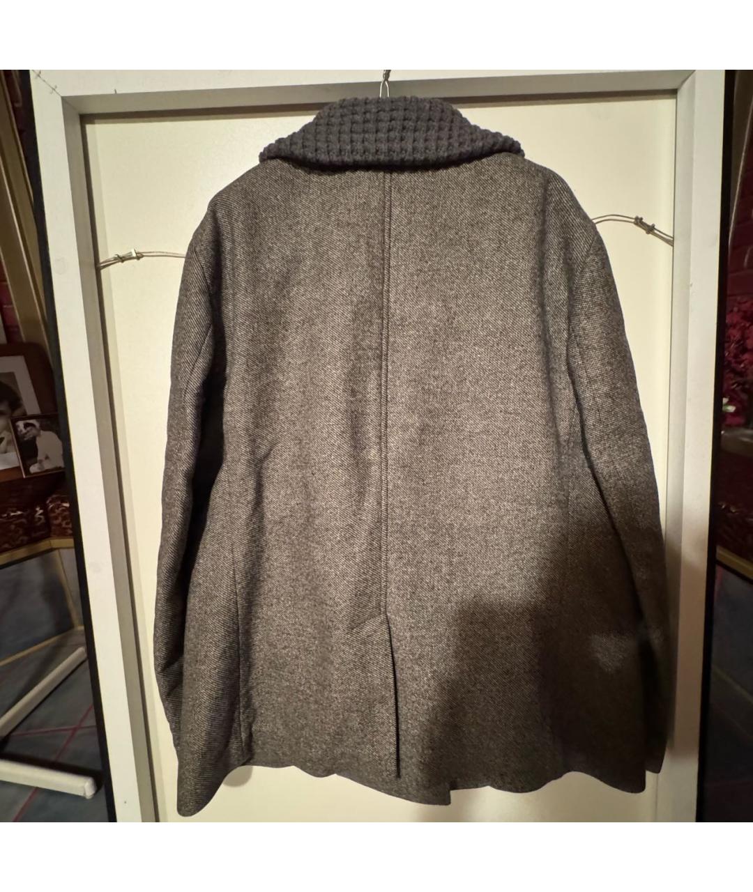 FENDI Серое шерстяное пальто, фото 2