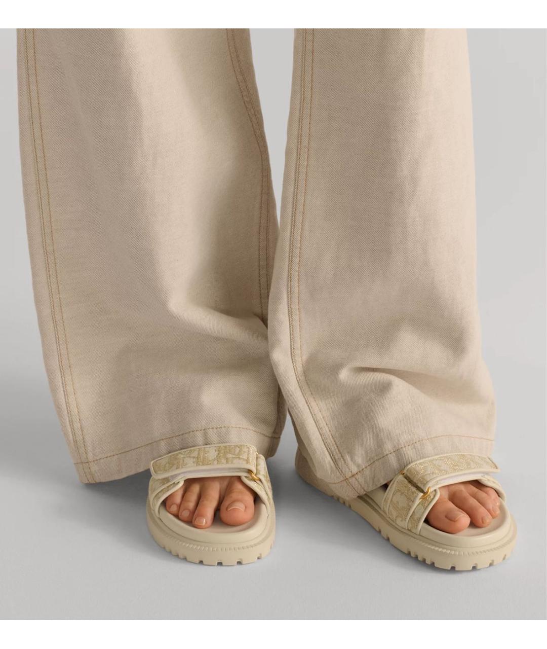 CHRISTIAN DIOR Бежевые сандалии, фото 3