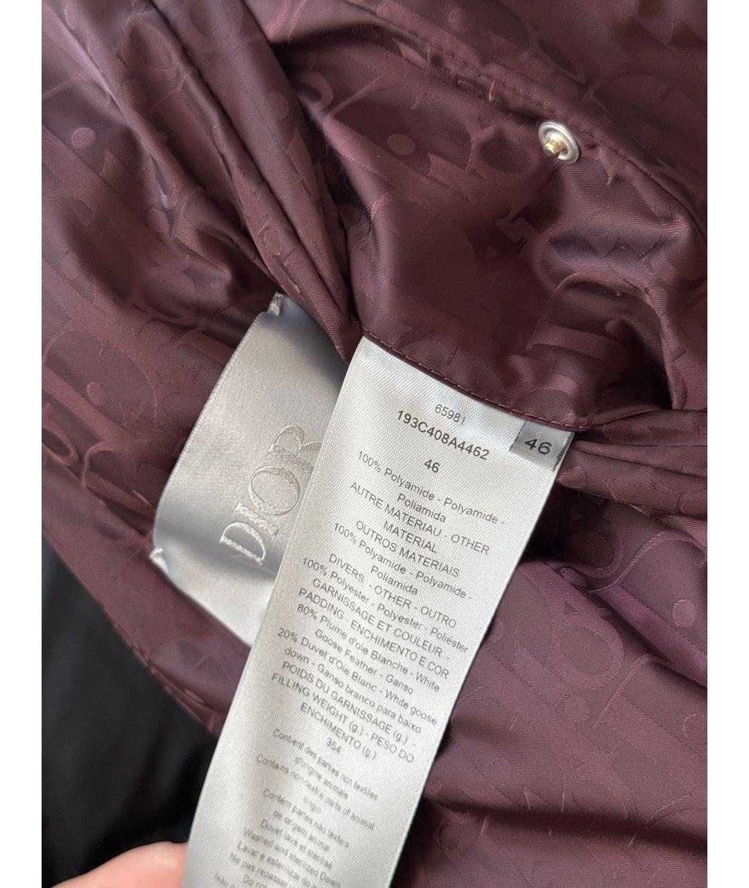 CHRISTIAN DIOR Бордовый полиамидовый пуховик, фото 5