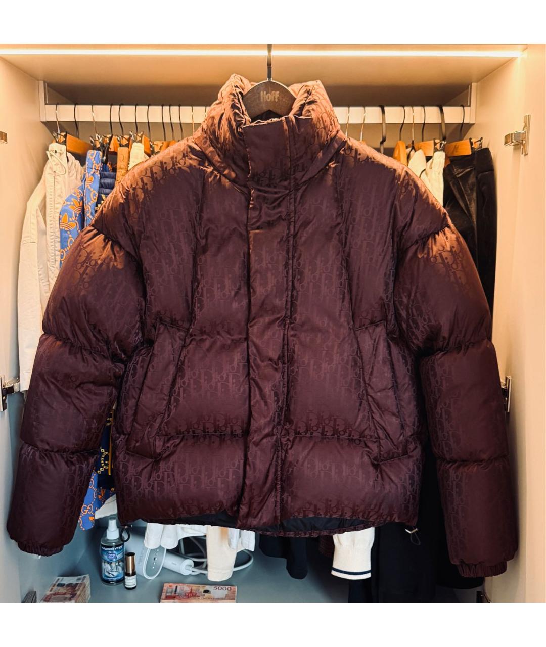 CHRISTIAN DIOR Бордовый полиамидовый пуховик, фото 2