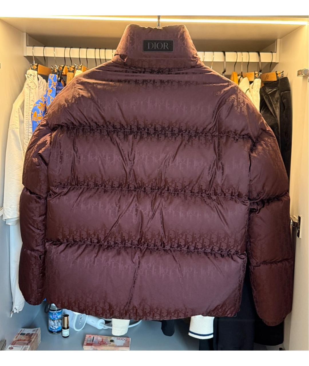 CHRISTIAN DIOR Бордовый полиамидовый пуховик, фото 3