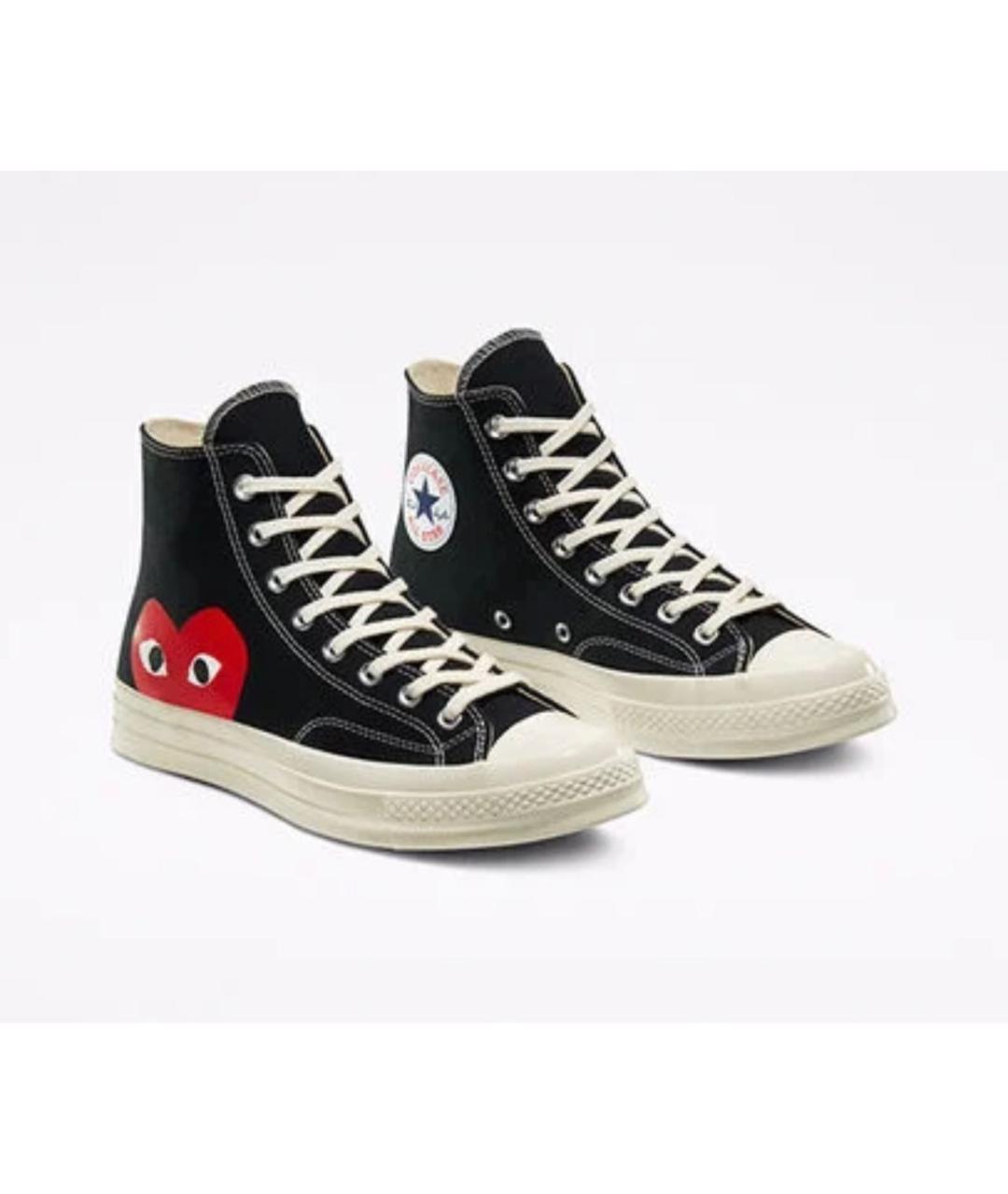 CONVERSE Черные текстильные высокие кроссовки / кеды, фото 2