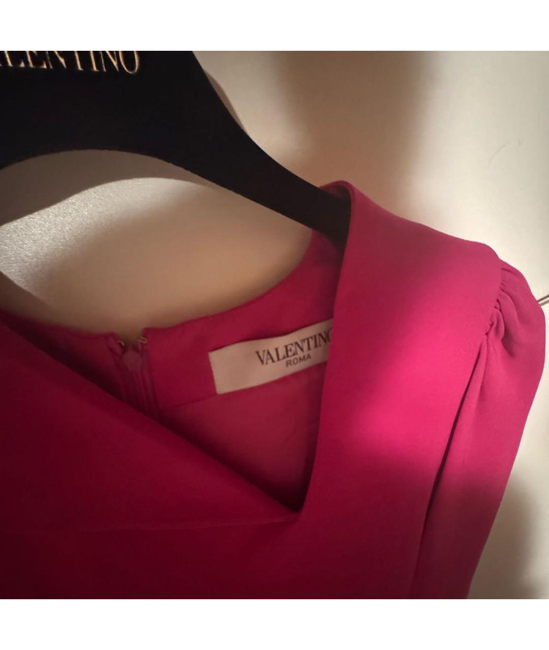 VALENTINO Фуксия вискозное коктейльное платье, фото 3