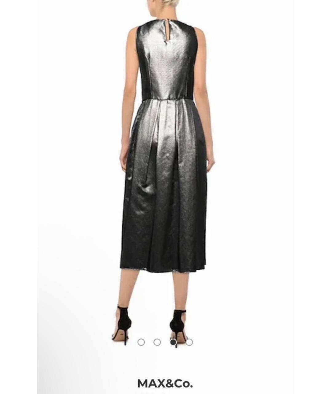 'S MAX MARA Серебряное хлопковое платье, фото 8