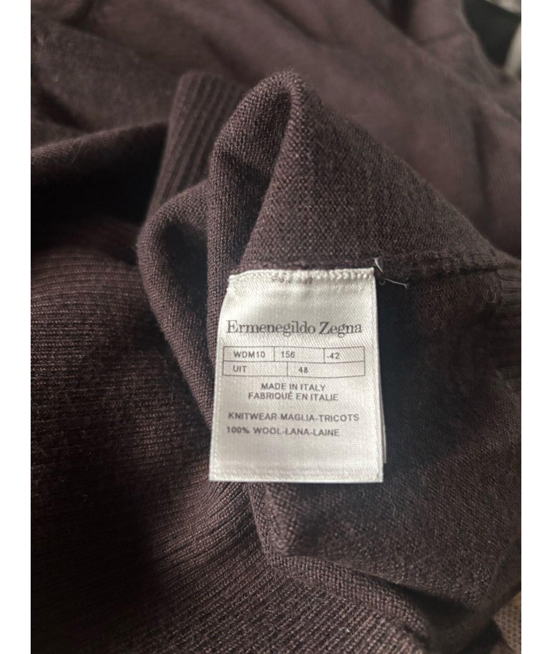 ZEGNA Коричневый шерстяной кардиган, фото 4