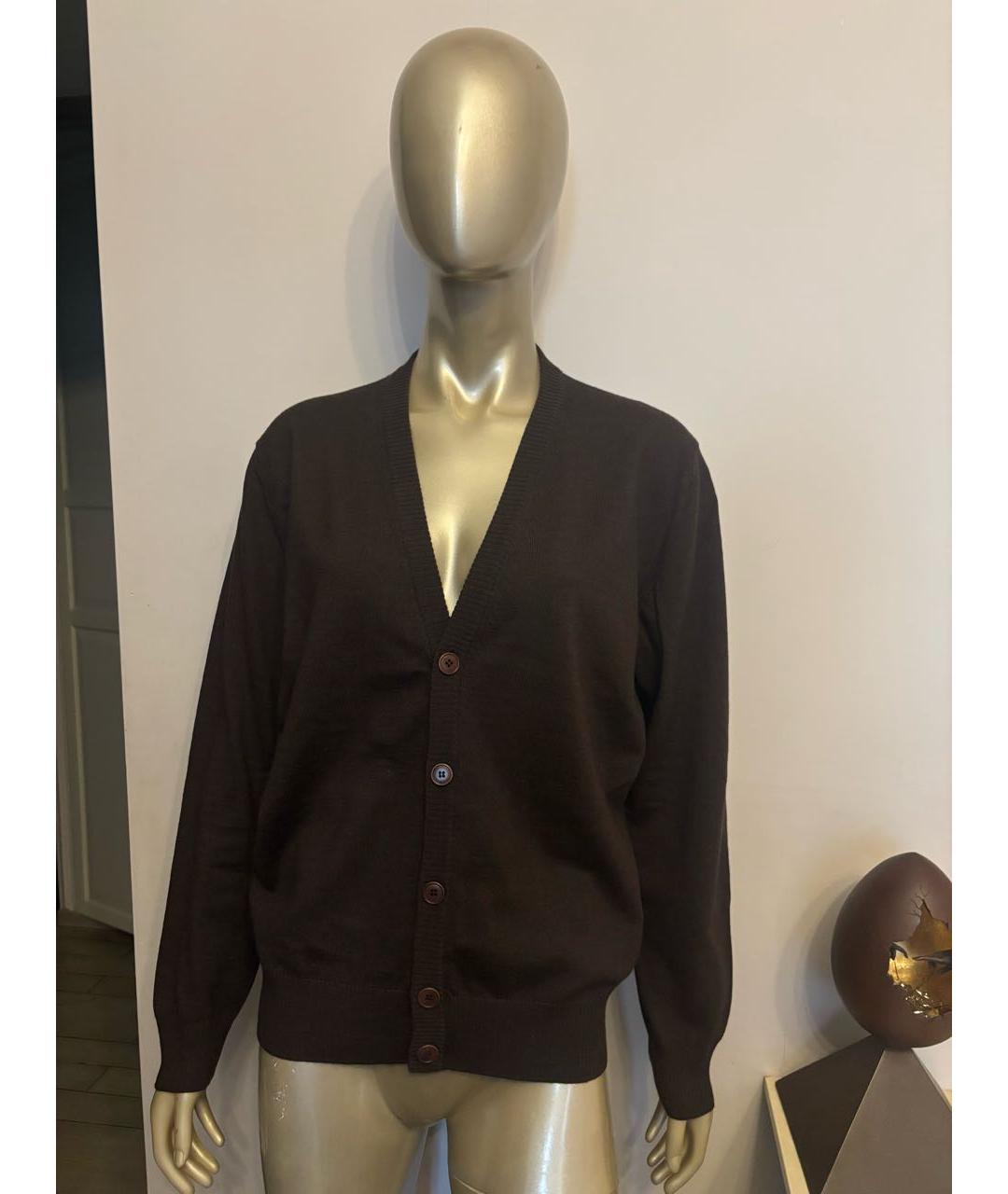 ZEGNA Коричневый шерстяной кардиган, фото 6