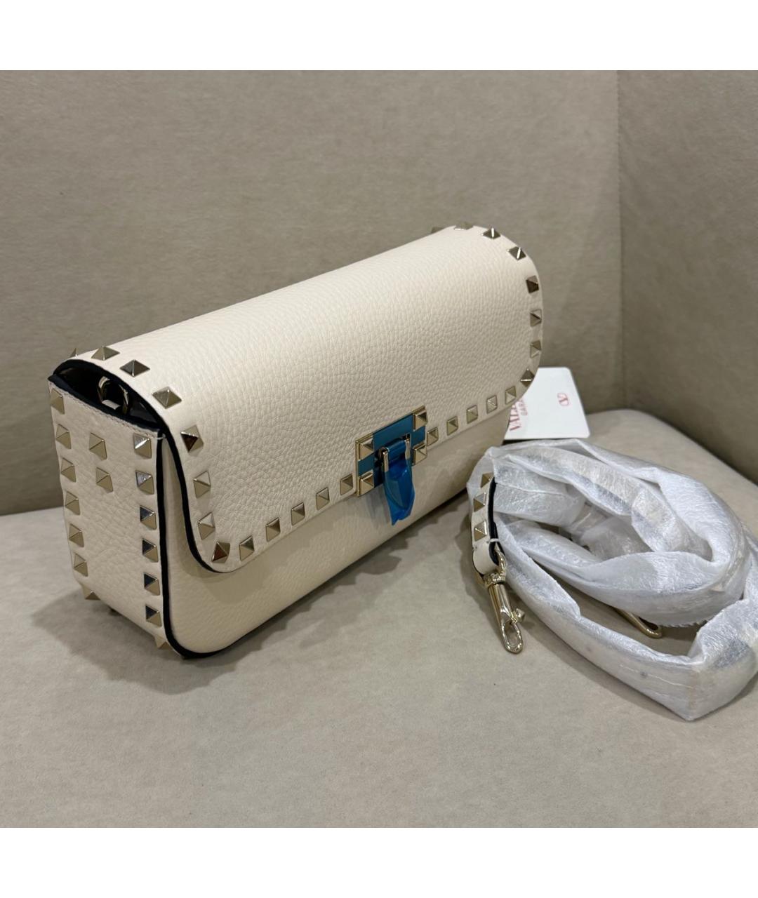 VALENTINO Бежевая кожаная сумка через плечо, фото 2