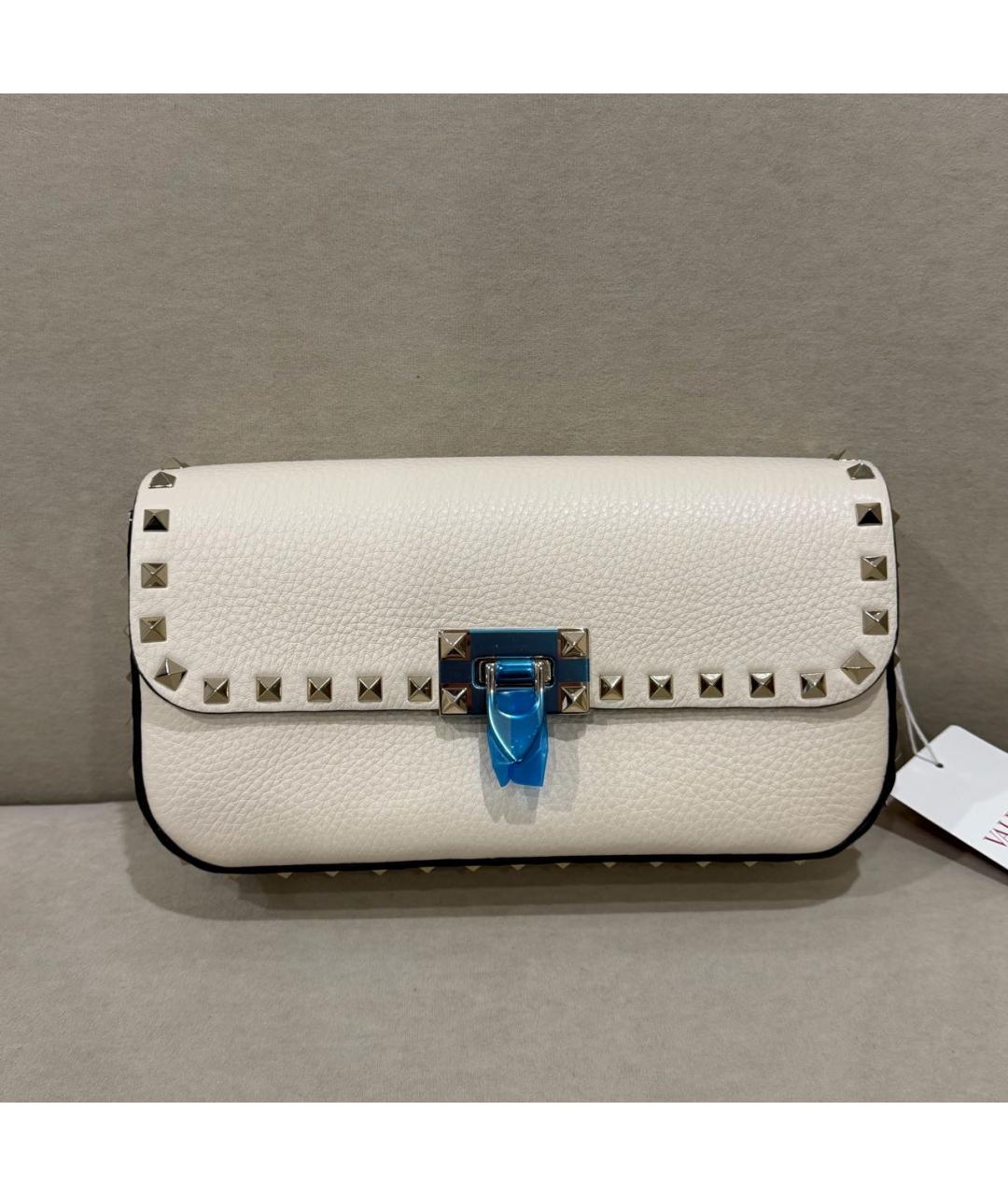 VALENTINO Бежевая кожаная сумка через плечо, фото 6