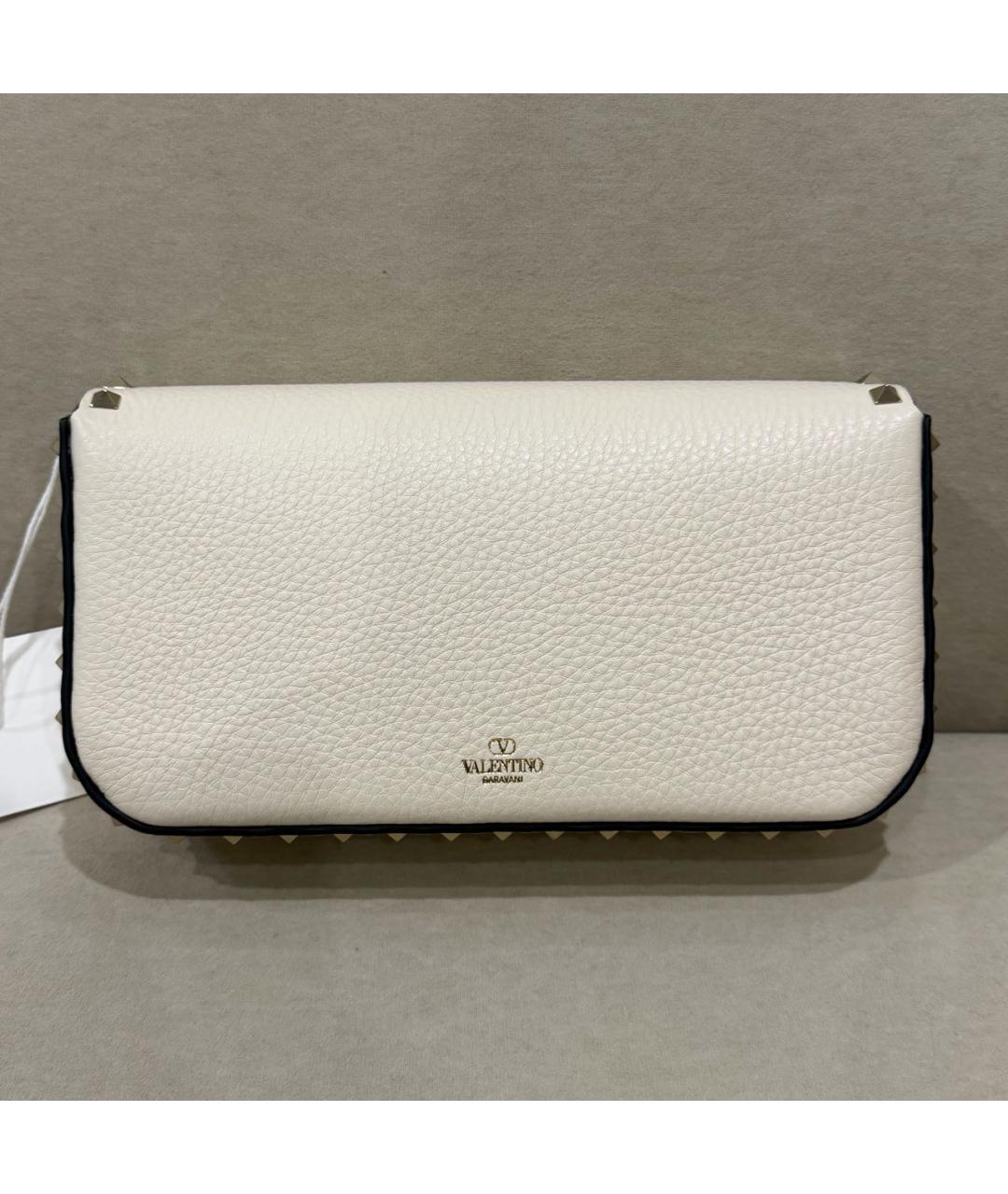 VALENTINO Бежевая кожаная сумка через плечо, фото 3