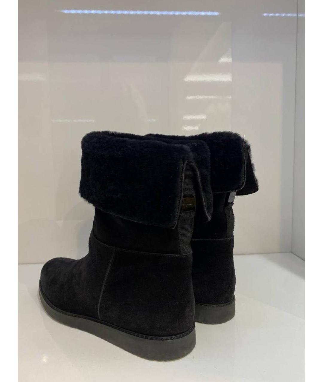 FERRAGAMO Черные замшевые ботинки, фото 3