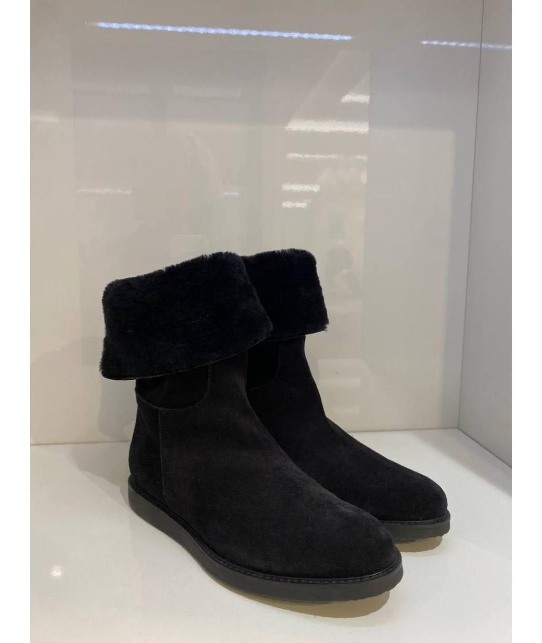 FERRAGAMO Черные замшевые ботинки, фото 2