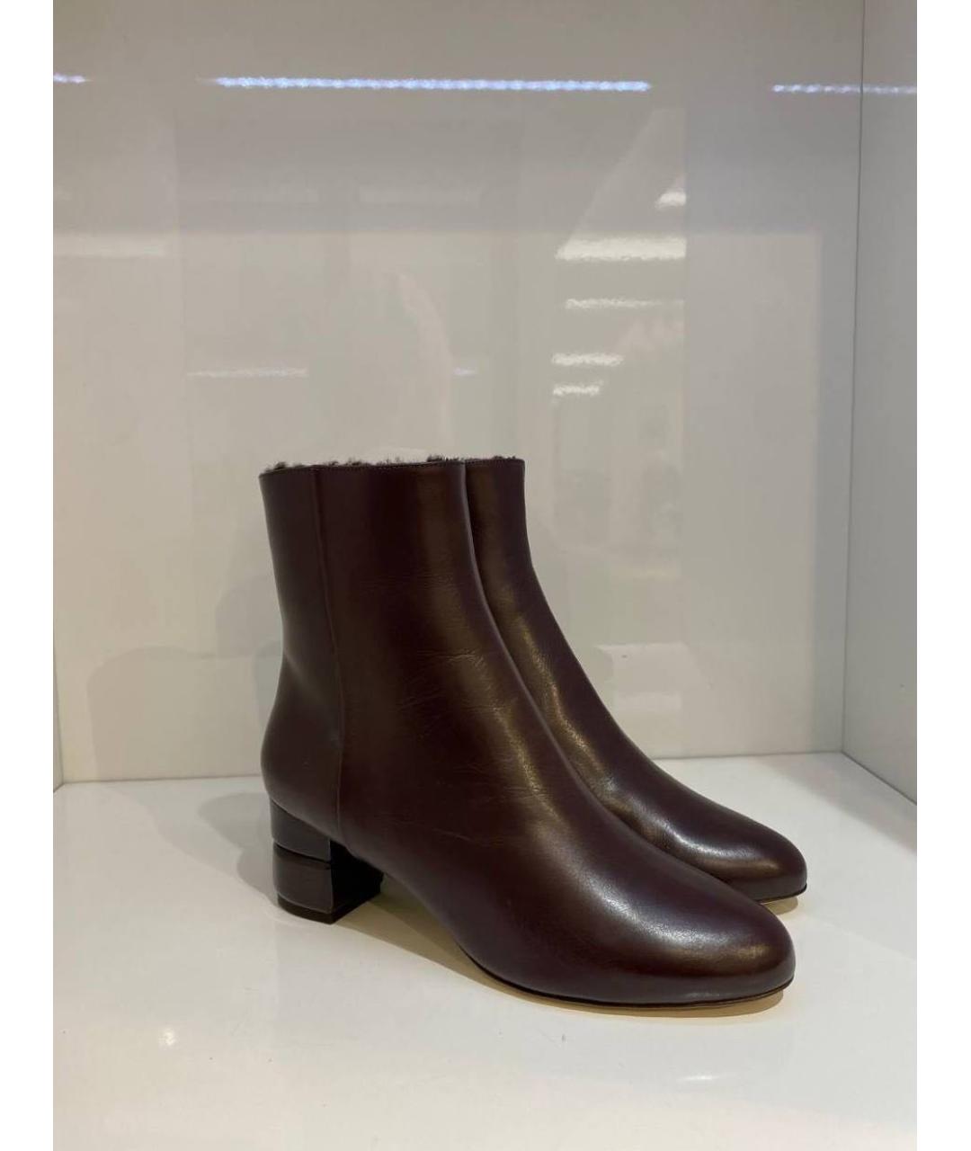 FERRAGAMO Коричневые кожаные ботинки, фото 4