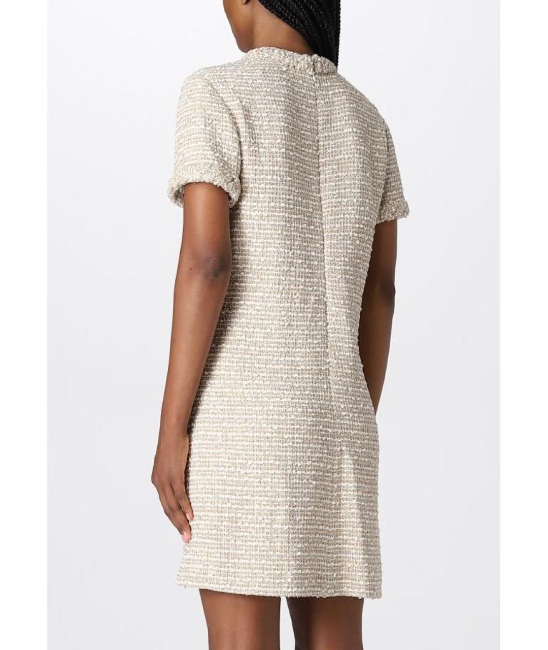 VALENTINO Золотое хлопковое коктейльное платье, фото 2