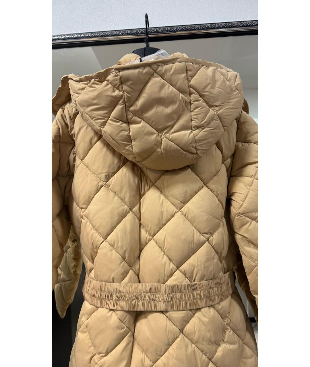 TWIN-SET Бежевый полиамидовый пуховик, фото 7