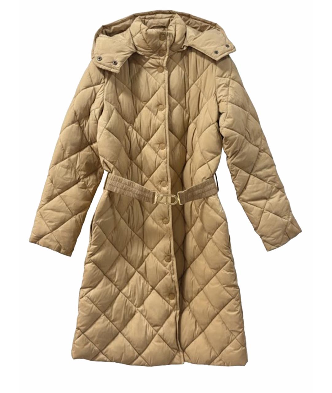 TWIN-SET Бежевый полиамидовый пуховик, фото 1