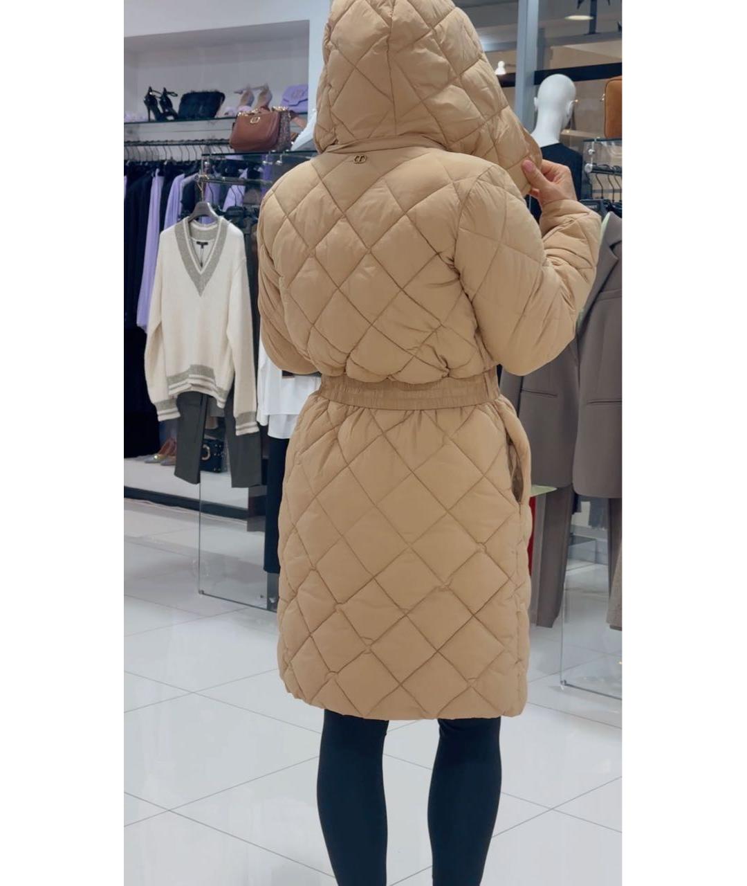 TWIN-SET Бежевый полиамидовый пуховик, фото 6