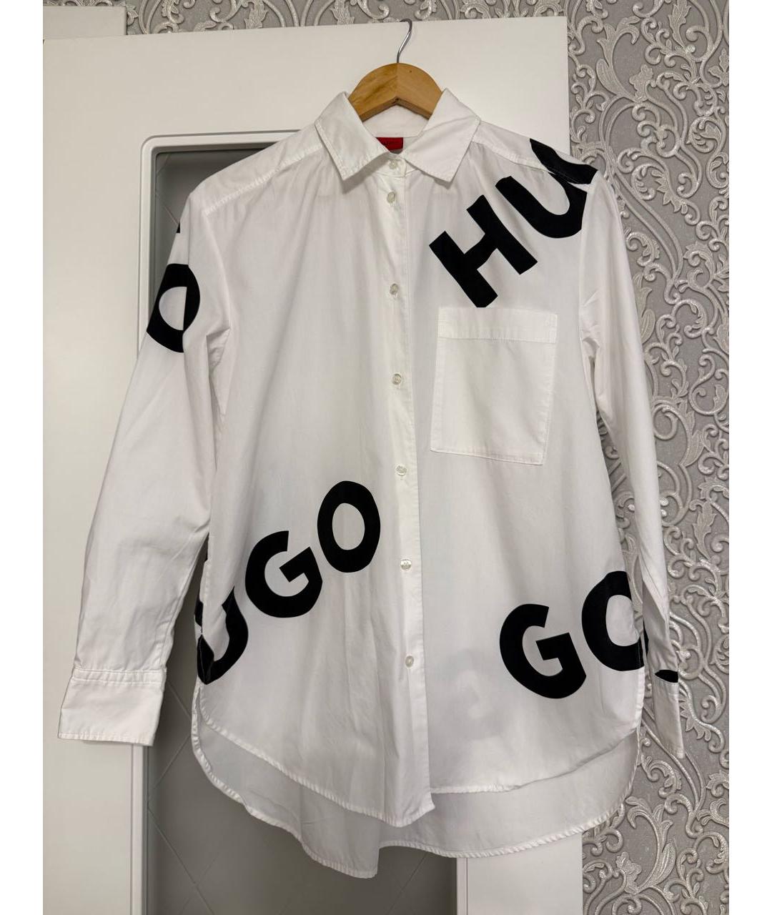 HUGO Белая хлопковая рубашка, фото 9