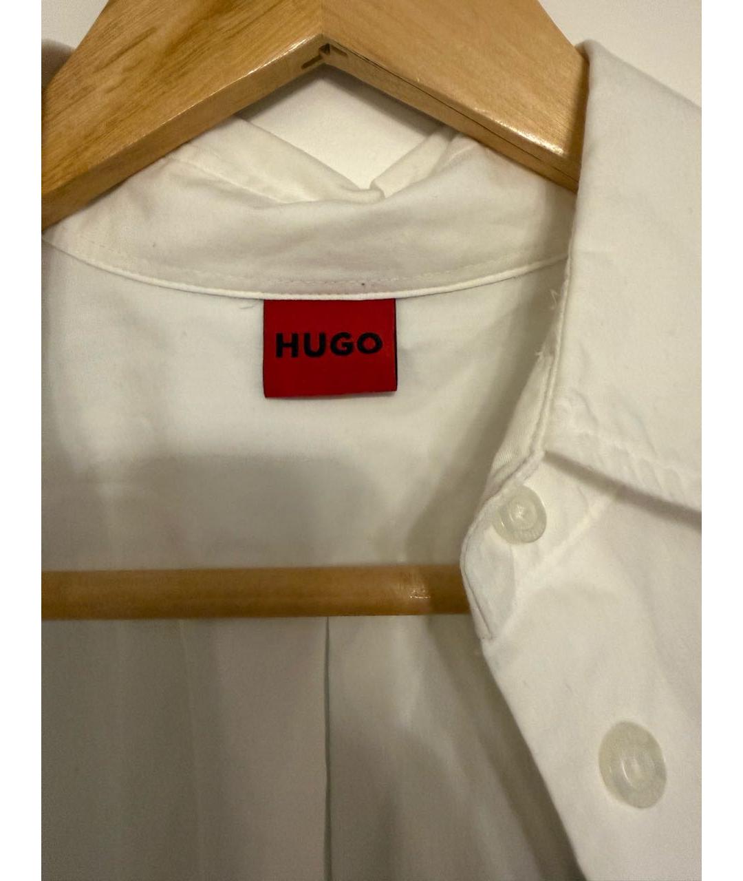 HUGO Белая хлопковая рубашка, фото 3
