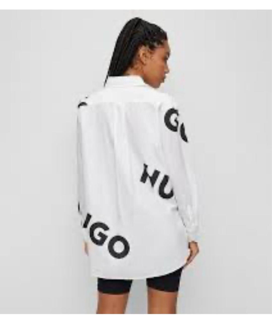 HUGO Белая хлопковая рубашка, фото 6