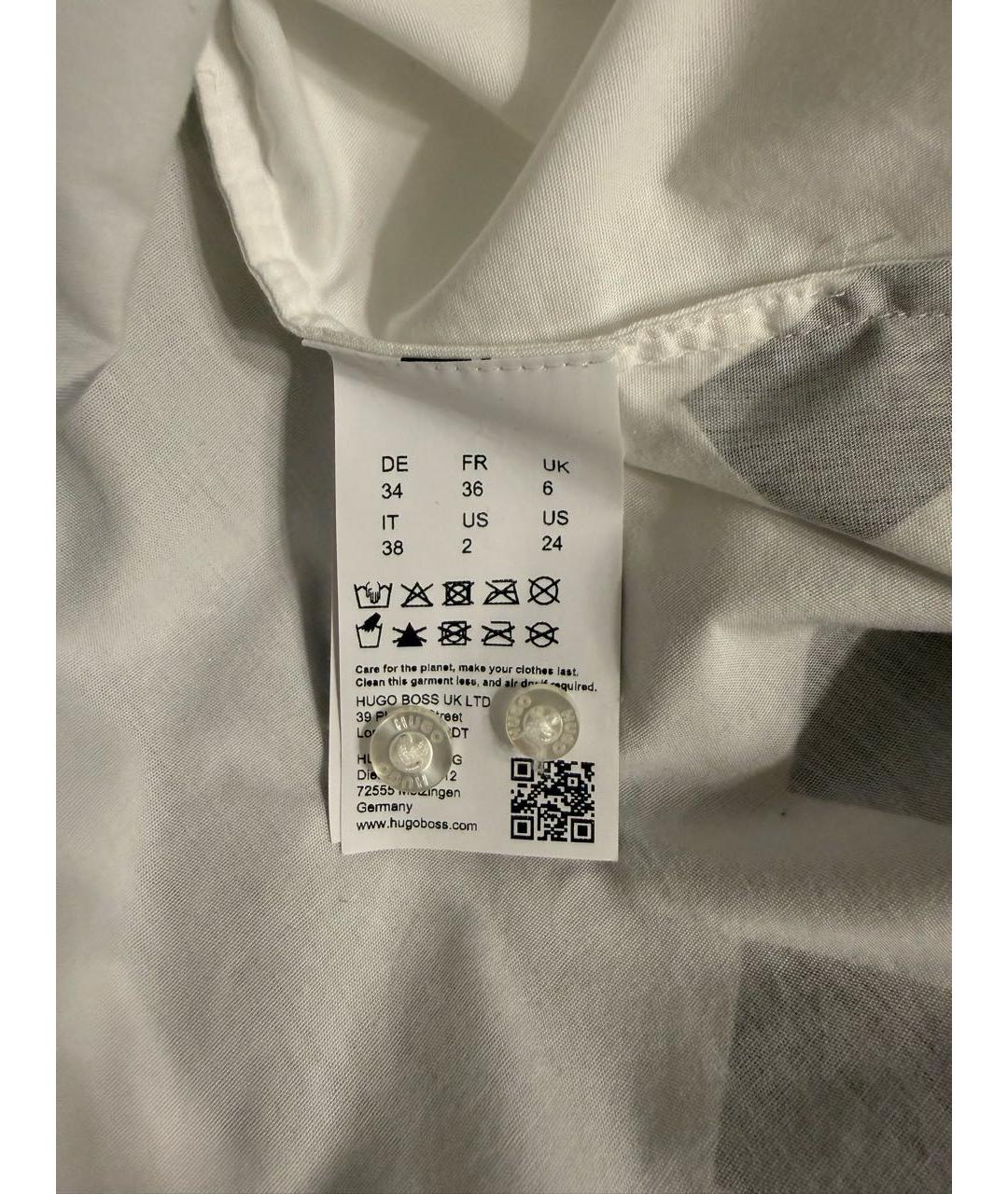 HUGO Белая хлопковая рубашка, фото 8