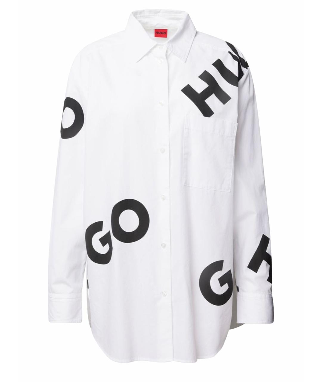 HUGO Белая хлопковая рубашка, фото 1