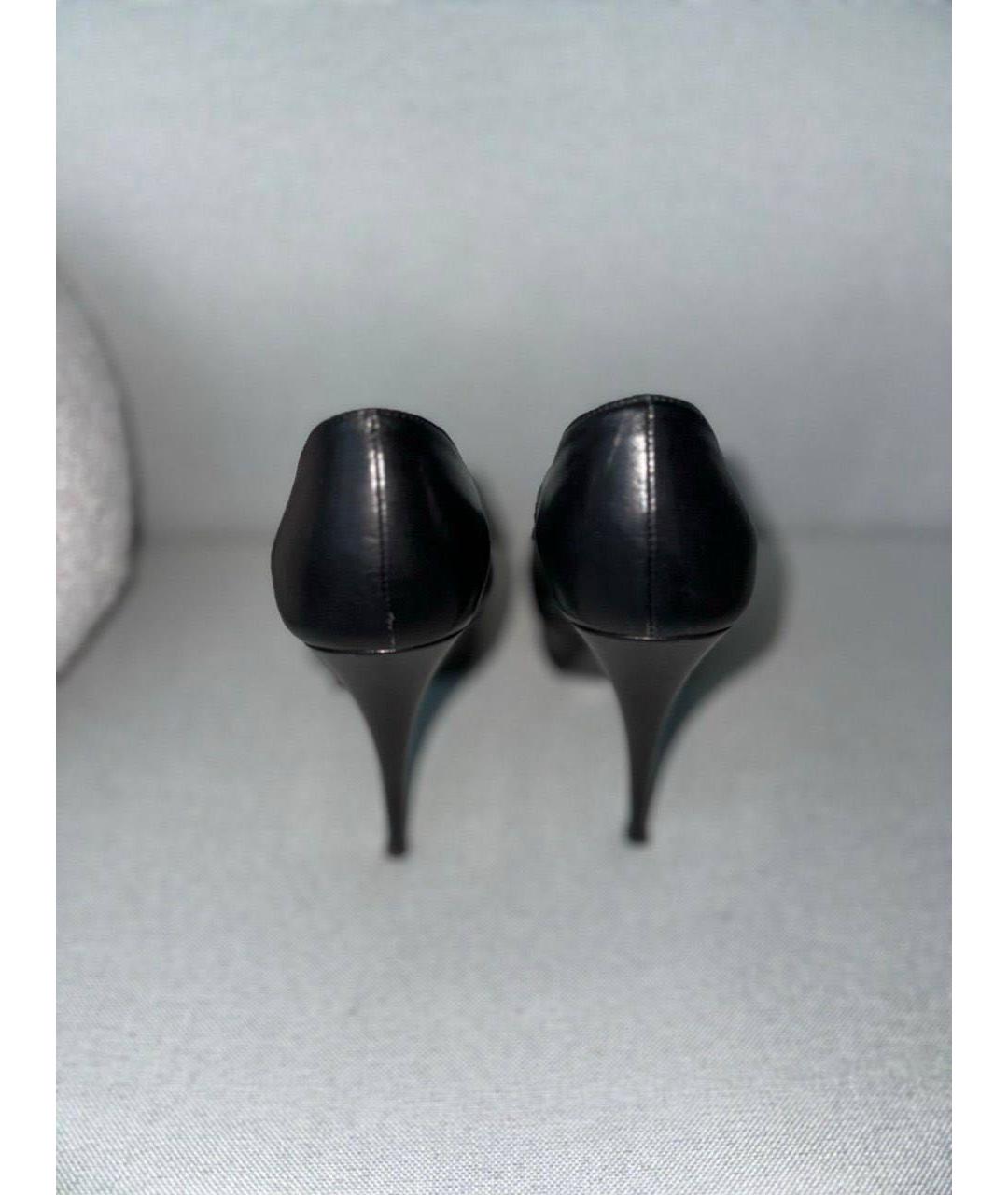 SAINT LAURENT Черные кожаные туфли, фото 3