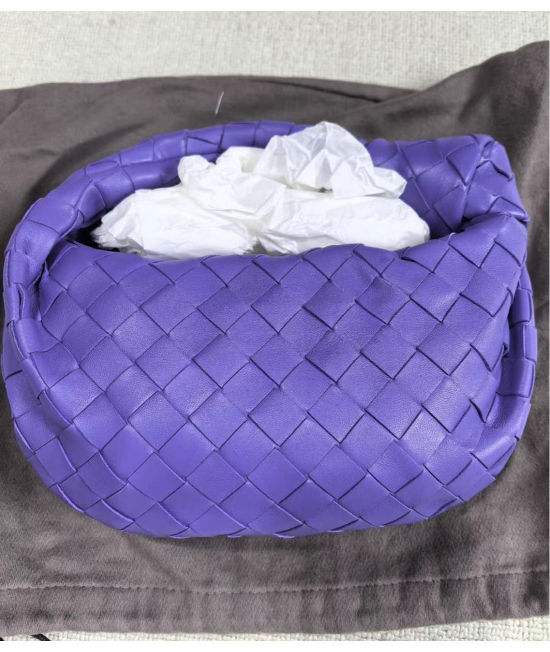 BOTTEGA VENETA Фиолетовая кожаная сумка с короткими ручками, фото 3