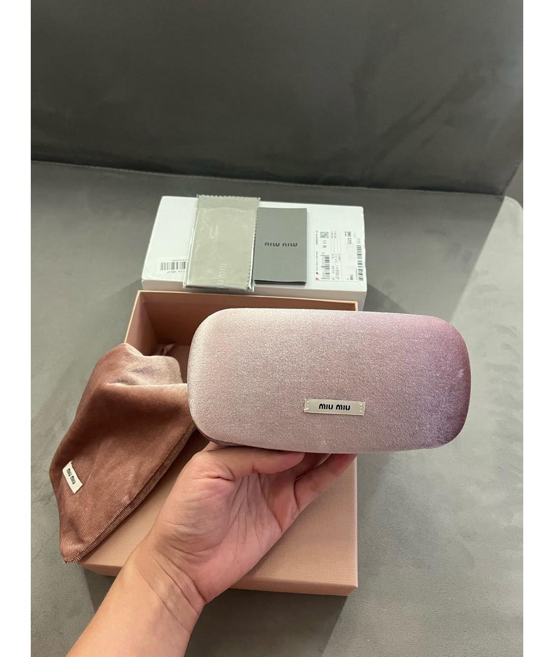 MIU MIU Коричневые металлические солнцезащитные очки, фото 3