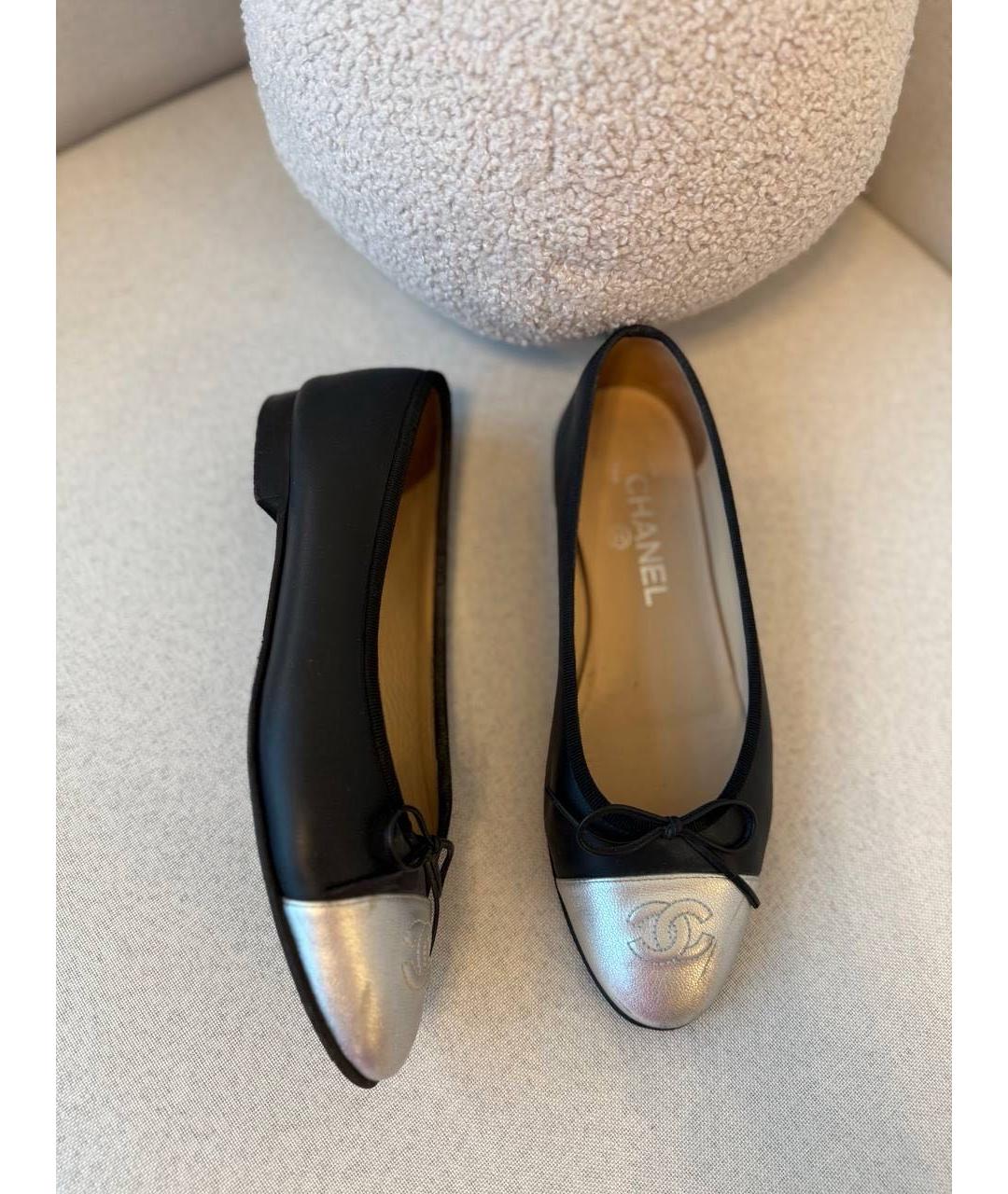 CHANEL Черные кожаные балетки, фото 7
